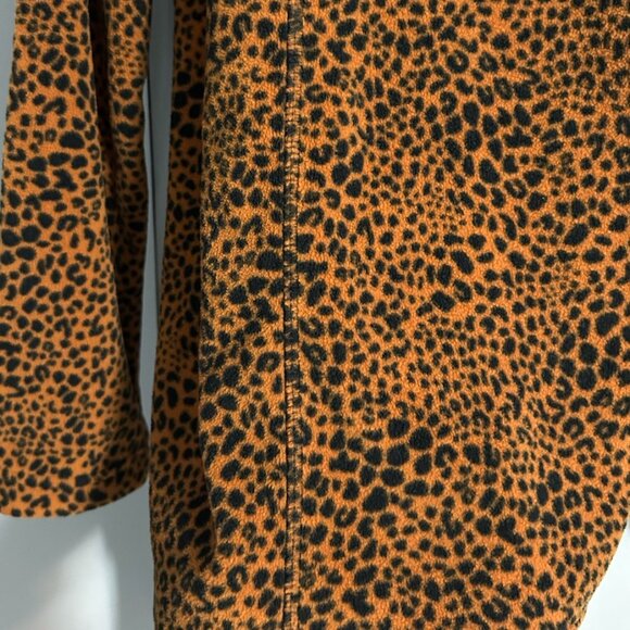 Lands' End Animal Print 1/4 Zip Fleece Pull-over Women's Size S - Picture 6 of 10